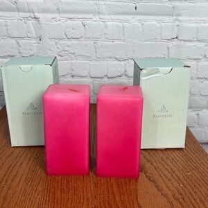 PartyLite Sunset Fiesta 3x6 Square Pillar set of 2 candles NIB